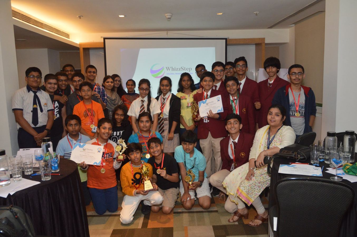 WhizzStep students celebrating their AI certifications